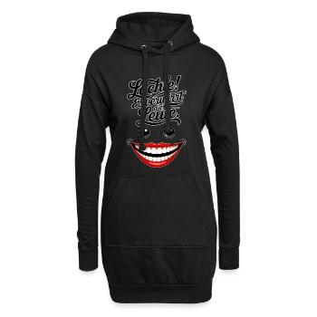 Toujours souriant - Sweat-shirt à capuche long Femme - noir - Devant