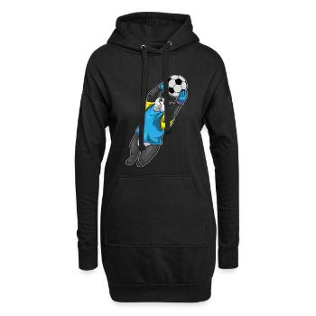 Panda Torwart Fußball - Hoodie-Kleid - Schwarz - Vorne