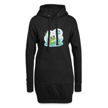 Frosch-Liebhaber - Hoodie-Kleid - Schwarz - Vorne