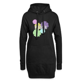 Mama Flower Power - Hoodie-Kleid - Schwarz - Vorne