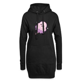 Pastelllila Kawaii Eis - Hoodie-Kleid - Schwarz - Vorne