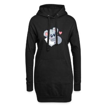 Kuscheliger Koala auf Pastellkissen - Hoodie-Kleid - Schwarz - Vorne
