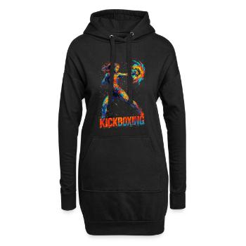 Kickboxerin cool abstrakt Power Kickboxen Geschenk - Hoodie-Kleid - Schwarz - Vorne