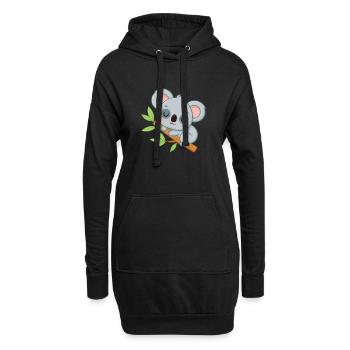 Bébé Koala sur une branche - Sweat-shirt à capuche long Femme - noir - Devant