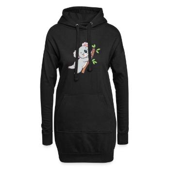 Koala câlin sur branche pastel - Sweat-shirt à capuche long Femme - noir - Devant