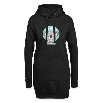 Koala Zen Douceur Méditative - Sweat-shirt à capuche long Femme - noir - Devant