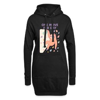Faultier Bouldern: One Move Per Day Design - Hoodie-Kleid - Schwarz - Vorne