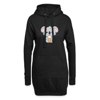 Koala Gourmand Crème Glacée - Hoodie Dress - black - Front