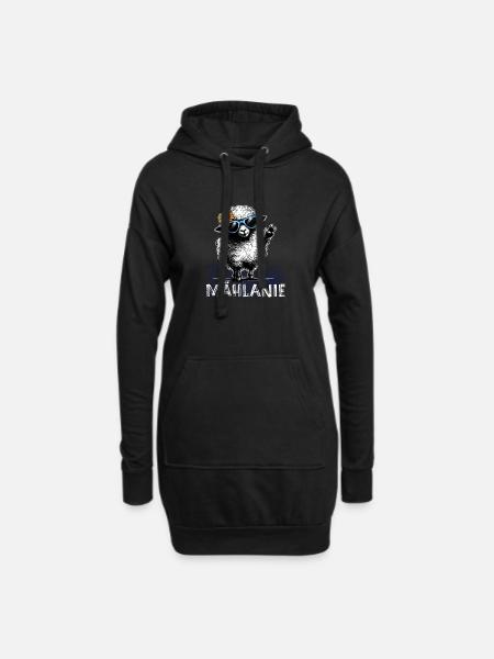 Mählanie – Freches Schaf Wortspiel Peace - Hoodie-Kleid - Schwarz