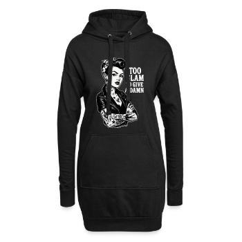 Rockabella Pin-Up: Outlaw Tattoo Girl & Lederjacke - Hoodie-Kleid - Schwarz - Vorne