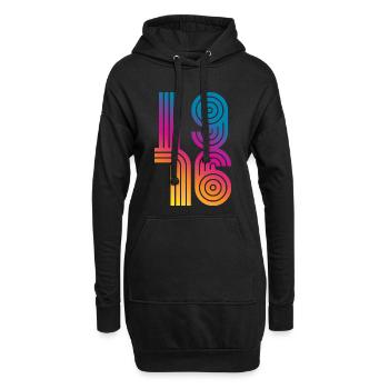 Vintage 1976 - Hoodie-Kleid - Schwarz - Vorne