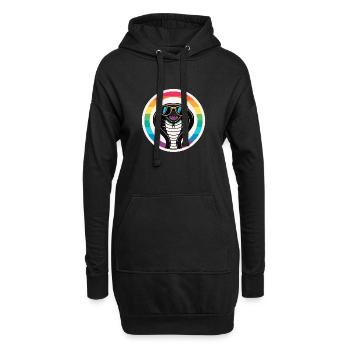 Cobra Royal arc-en-ciel lunettes rétro - Sweat-shirt à capuche long Femme - noir - Devant