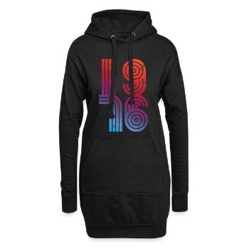 Vintage 1976 - Hoodie-Kleid - Schwarz - Vorne