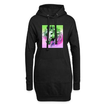 cheval - Sweat-shirt à capuche long Femme - noir - Devant