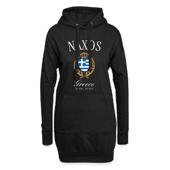Couronne des armoiries de Naxos Grèce – Souvenir de voyage - Sweat-shirt à capuche long Femme - noir - Devant