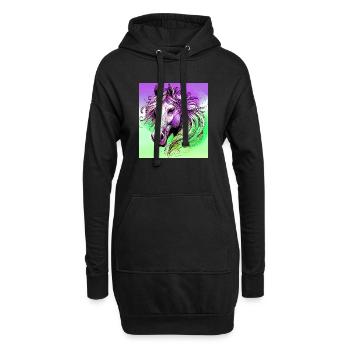cheval - Sweat-shirt à capuche long Femme - noir - Devant
