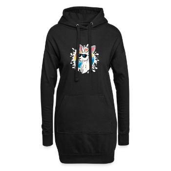 Cool Kangaroo – Retro-Stil & Sonnenbrille - Hoodie-Kleid - Schwarz - Vorne