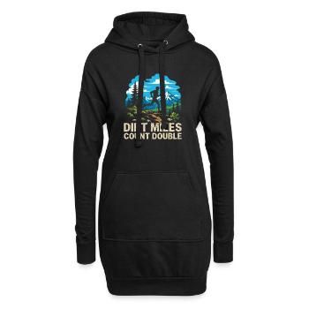 Course en sentier - Les miles en terre comptent double - Sweat-shirt à capuche long Femme - noir - Devant