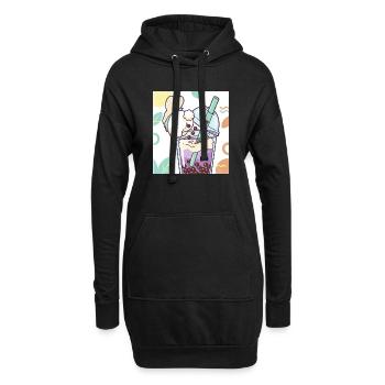 Bubble Tea Boba Drôle de Lapin mignon - Sweat-shirt à capuche long Femme - noir - Devant