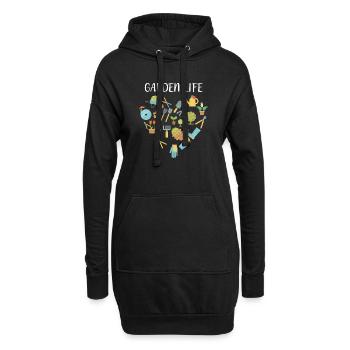 Botaniker - Hoodie-Kleid - Schwarz - Vorne