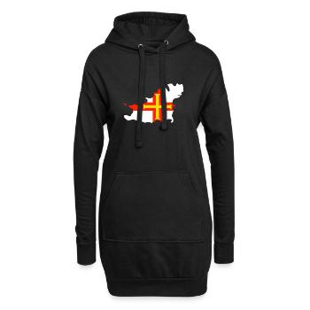 Karte und Flagge von Guernsey - Hoodie-Kleid - Schwarz - Vorne