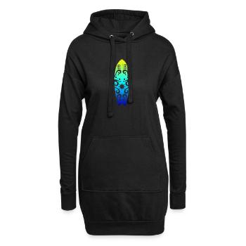 Maori Surfboard Sonne Wellen Tribal Tattoo Gift - Hoodie-Kleid - Schwarz - Vorne
