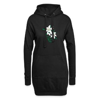 Lilienblüten Tattoo Geschenkidee - Hoodie-Kleid - Schwarz - Vorne