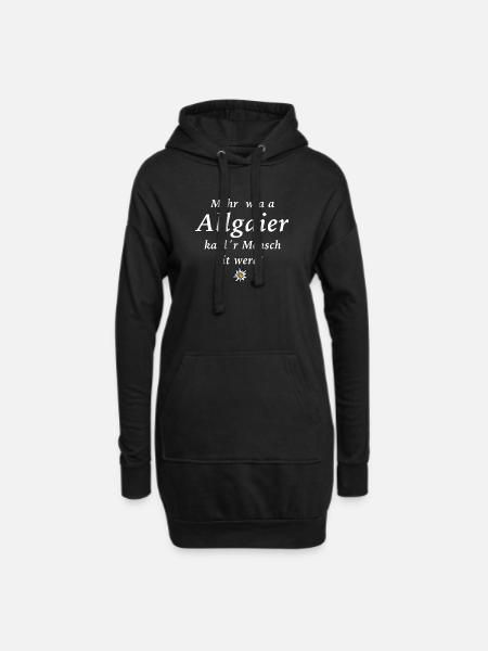 Mehr als ein Allgäuer kann man nicht werden! - Hoodie-Kleid - Schwarz