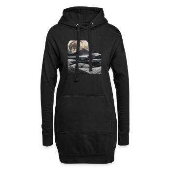 Lunar Magnificence: Ein irdisches Fest - Hoodie-Kleid - Schwarz - Vorne