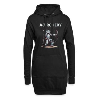 Bogenschütze - Hoodie-Kleid - Schwarz - Vorne