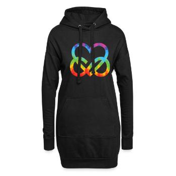 Polyamorie Infinity Herz - Poly Love Heart - Hoodie-Kleid - Schwarz - Vorne