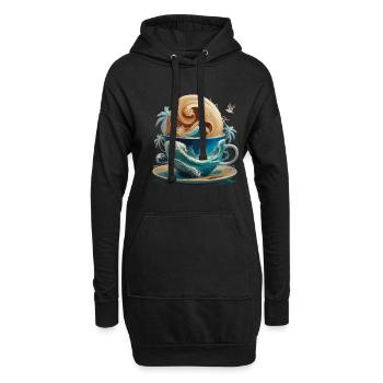 Tropical Beach Waves Kaffeetasse für eine - Hoodie-Kleid - Schwarz - Vorne