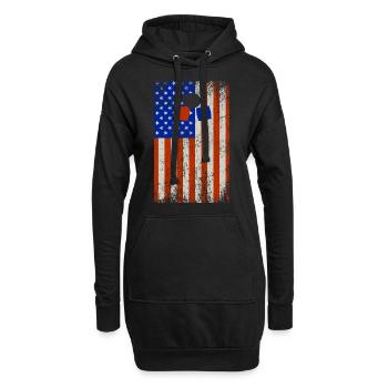 American Flag Cornhole Bean Bag Toss Lawn Game - Sweat-shirt à capuche long Femme - noir - Devant