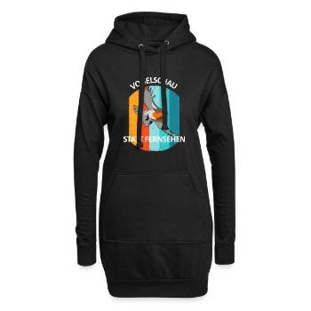 Vogelbeobachtung Vögel Beobachten Birding Vogel - Hoodie-Kleid - Schwarz - Vorne
