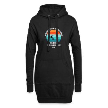 Canyoning Bergsteigen Klettern Wandern Berge - Hoodie-Kleid - Schwarz - Vorne