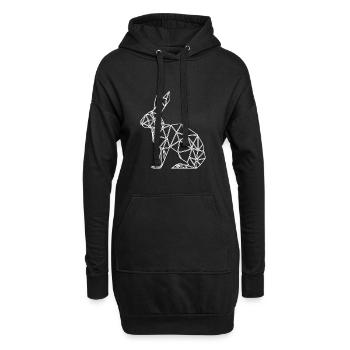 Géométrique Lapin Lignes mignonnes Lapin - Sweat-shirt à capuche long Femme - noir - Devant