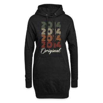 2014 Cadeau D'anniversaire Vintage Original 2014 - Sweat-shirt à capuche long Femme - noir - Devant