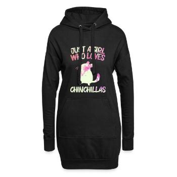 Just a Girl who loves Chinchillas - Hoodie-Kleid - Schwarz - Vorne
