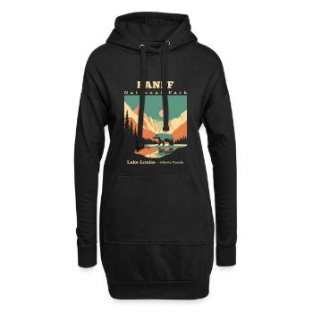 Vintage Retro Canadian Banff National Park - Sweat-shirt à capuche long Femme - noir - Devant