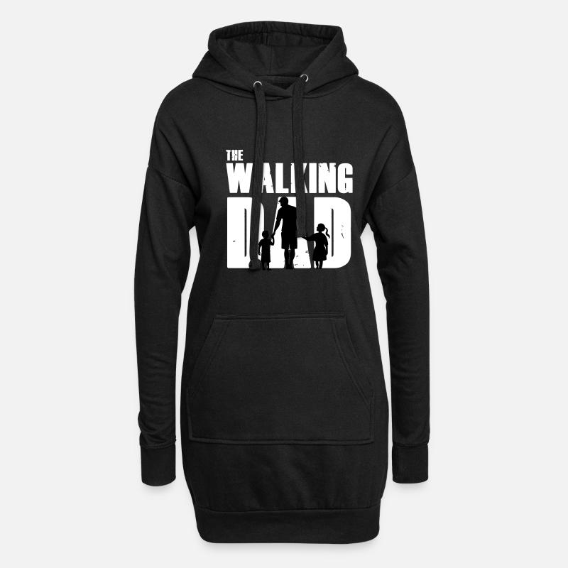 walking dad - Hoodie-Kleid - Schwarz