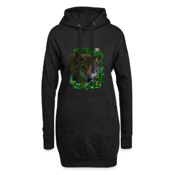 Wolf - Hoodie-Kleid - Schwarz - Vorne
