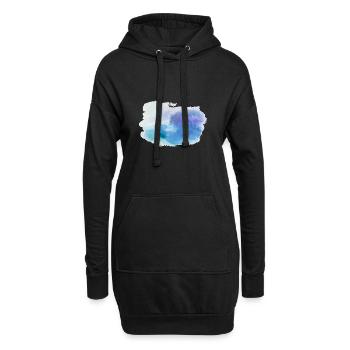 watercolour blue - Sweat-shirt à capuche long Femme - noir - Devant