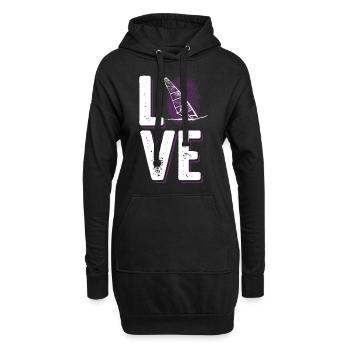 J’adore la planche à voile - Sweat-shirt à capuche long Femme - noir - Devant