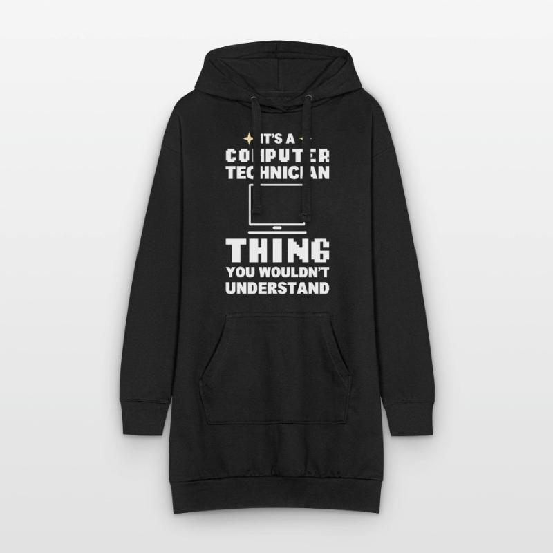 Lustiger Computerfreak Computertechniker Hoodie-Kleid