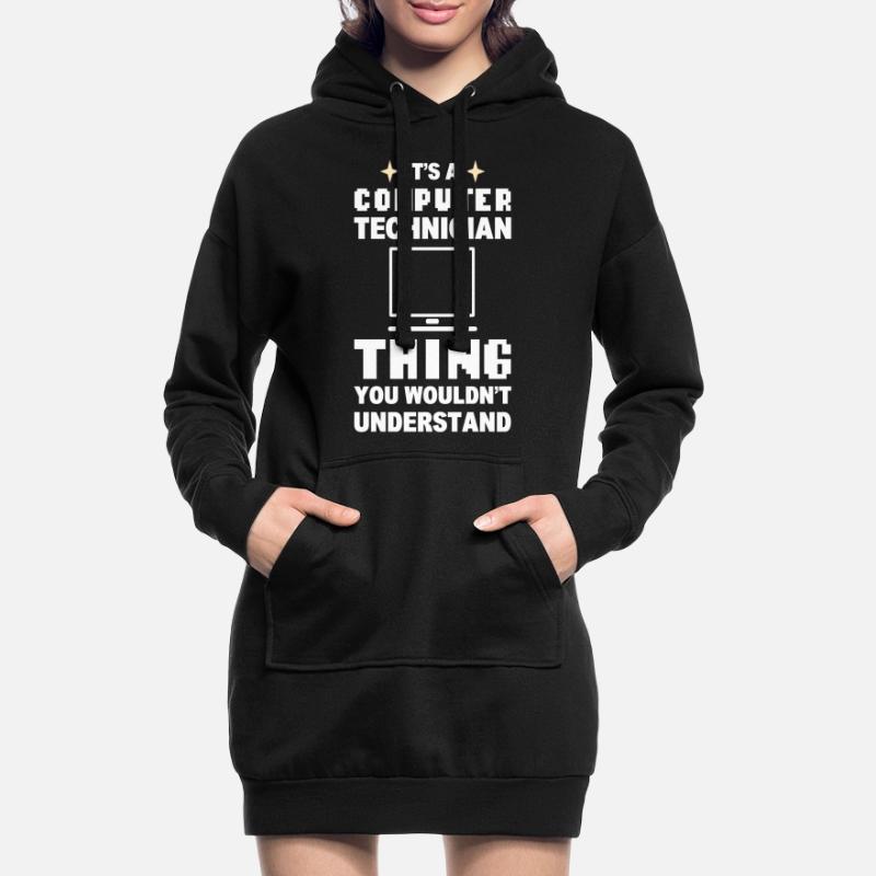 Lustiger Computerfreak Computertechniker Hoodie-Kleid