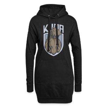 Kuma / bear - bear motif - Hoodie Dress - black - Front
