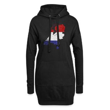 Pays-Bas Drapeau Contour Polygone Holland Drapeau - Sweat-shirt à capuche long Femme - noir - Devant