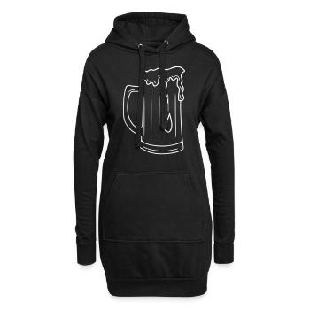 Fête de dessin de bière Célébrez le blanc - Sweat-shirt à capuche long Femme - noir - Devant