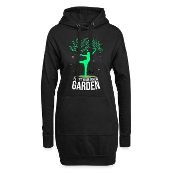 Yoga Asana Baum Garten Spirituell Achsamkeit - Hoodie-Kleid - Schwarz - Vorne
