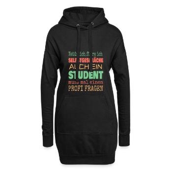 Student - Hoodie-Kleid - Schwarz - Vorne